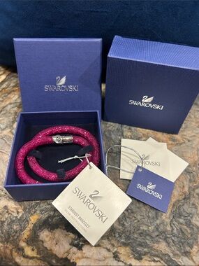 Swarovski  Fuchsia Stardust Double Wrap Bracelet